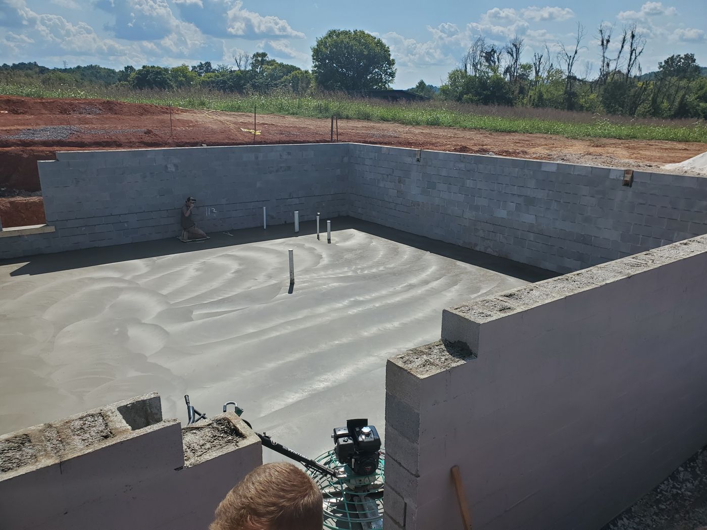 CMU basement walls on a finished slab